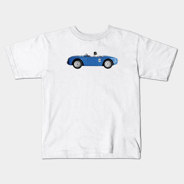 Blue Toy Car Kids T-Shirt by markvickers41